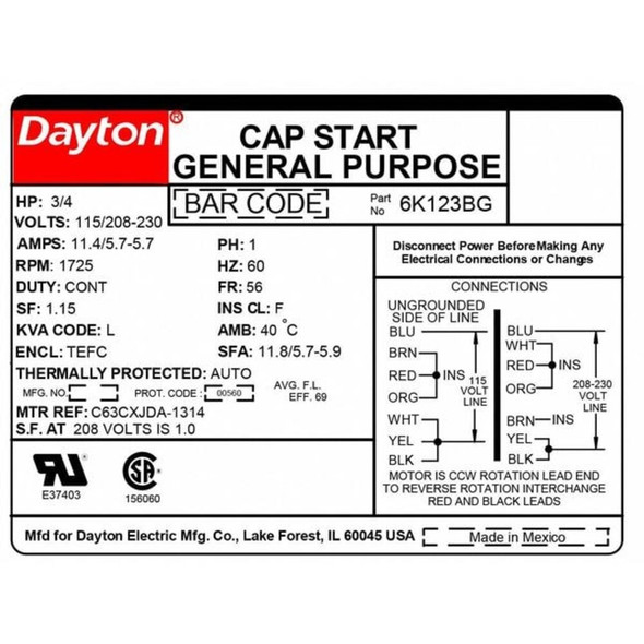 Dayton 6K123