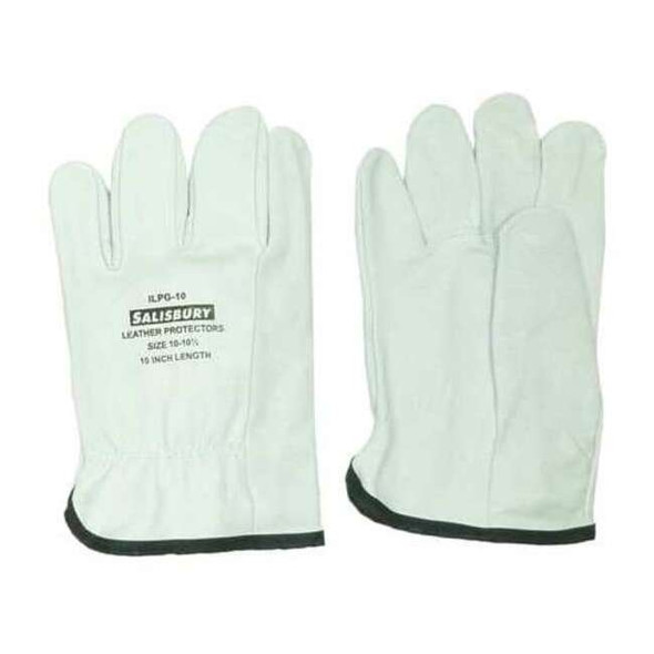 Electrical-Insulating Glove Protectors, Goatskin, 10" Length, Cream, Size 12