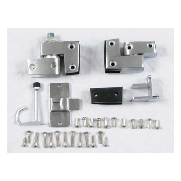 3-1/4" x 3-1/4" Inswing Slide Latch Door Hardware, Aluminum Alloy