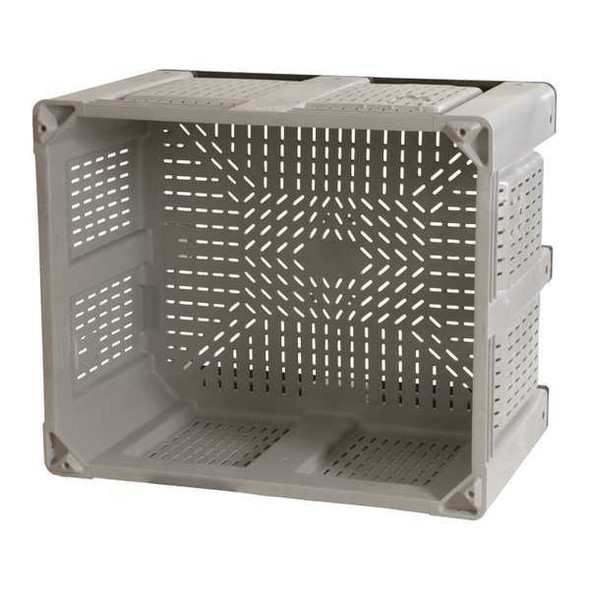 Bulk Container 25.4 cu ft Volume Cap., 48 in L, 40 in W, 31 in H, Plastic, Gray