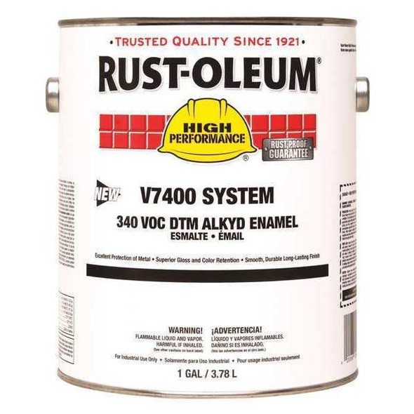 Rust-Oleum Interior/Exterior Paint, High Gloss, Oil Base, Yellow (New Caterpillar), 1 gal 245489