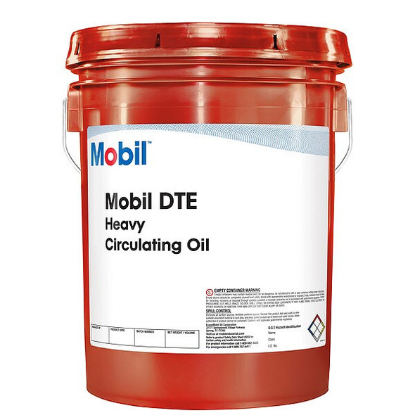 Mobil 5 gal DTE Oil Pail 100 ISO Viscosity, Not Specified SAE, Amber 104826