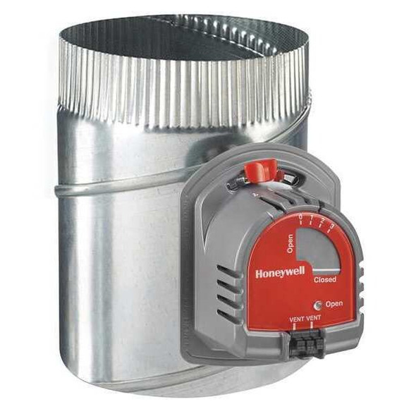 Honeywell Home Round Damper,Gr/Rd/Steel,8 in. Dia. EARD8TZ