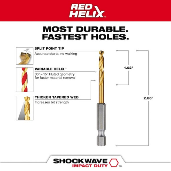 Milwaukee Tool 5-32" Titanium SHOCKWAVE 48-89-4607