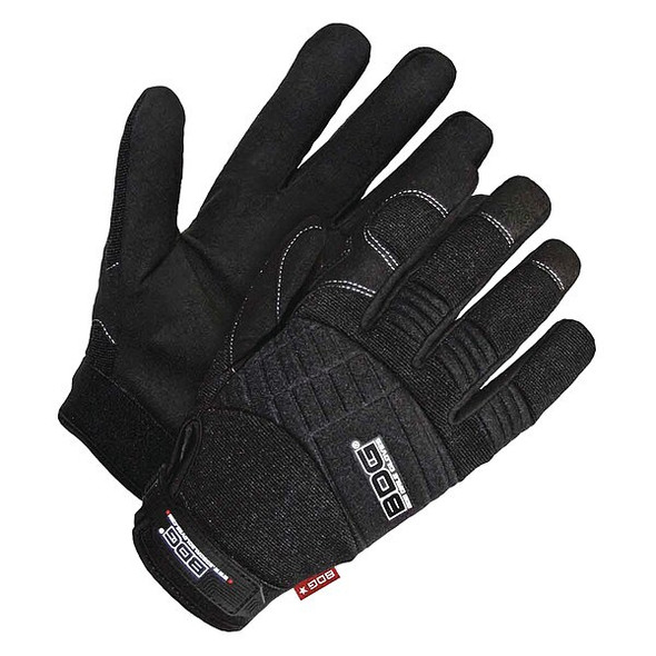 X-Site Mechanics Gloves, Synthetic Leather Palm, Spandex Back, S, Black