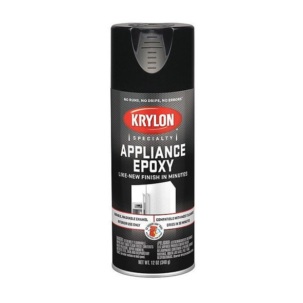 Krylon Spray Paint, Black, Gloss, Solvent, 12 oz K03206777