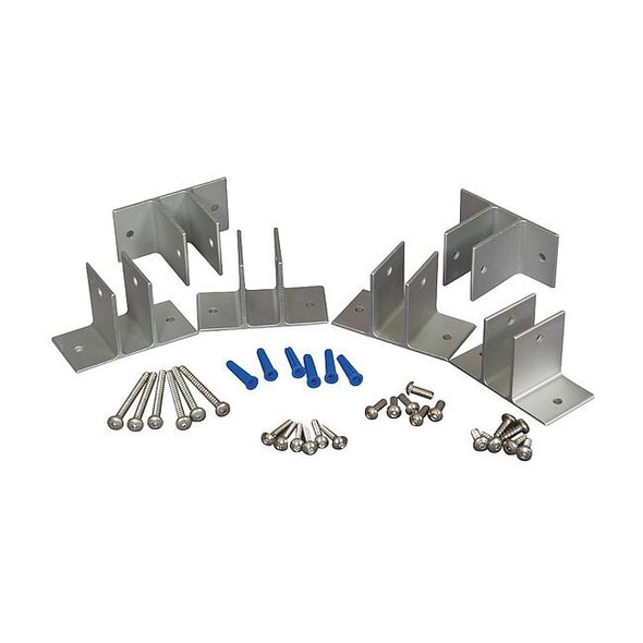 Asi Global Partitions Panel Bracket, Aluminum, Brushed 40-8445020