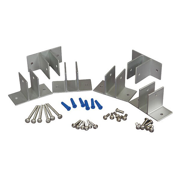 Asi Global Partitions Panel Bracket,Aluminum,Brushed 40-8445020 Asi Global Partitions Panel Bracket,Aluminum,Brushed 40-8445020