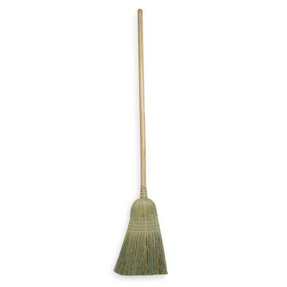 11 1/2 in Sweep Face Corn Broom, Medium/Stiff Combination, Natural, Tan