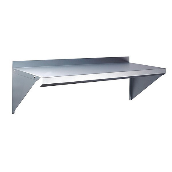 Manufacturer Varies Steel Wall Shelf, 12"D x 48"W x 11-1/2"H, Silver 2HFY2