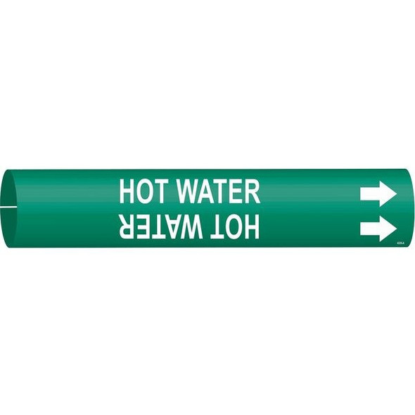 Brady Pipe Marker,Hot Water,13/16in H,4/5in W 4335-A Brady Pipe Marker,Hot Water,13/16in H,4/5in W 4335-A