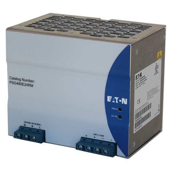 Eaton DC Power Supply,24VDC,20A,50/60 Hz PSG480E24RM Eaton DC Power Supply,24VDC,20A,50/60 Hz PSG480E24RM