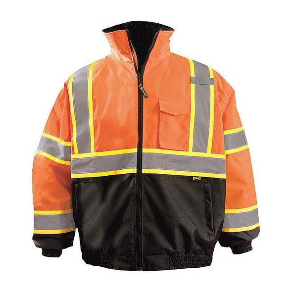 High Visibility X-Back Jacket, Polyester, Class 3 R, Orange, 3XL