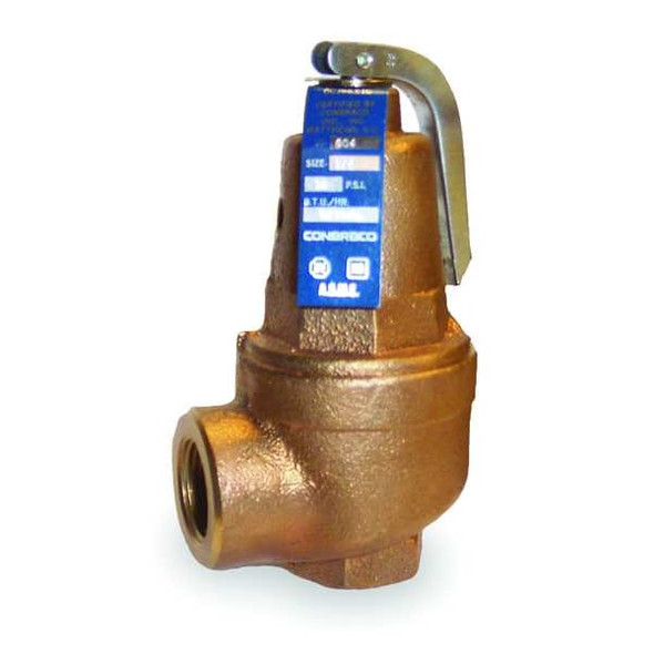 Safety Relief Valve, 1 In, 125 psi, Bronze, BtuH: 4, 272, 000
