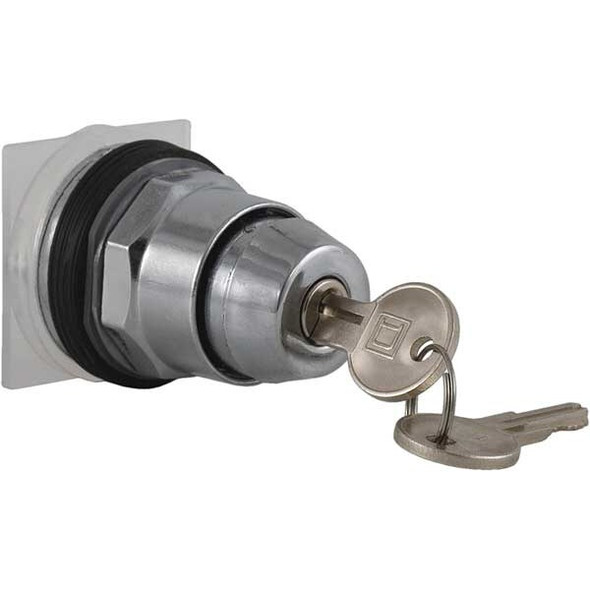 Schneider Electric Non-Illum Selector Swtch,30mm,2 Pos,Keyd 9001KS25K2