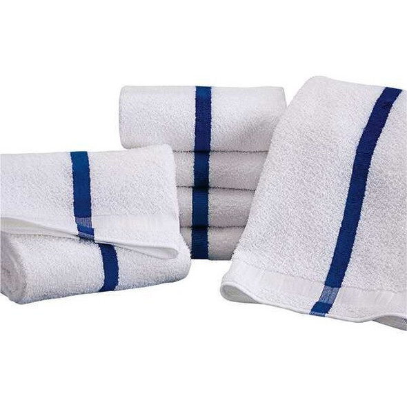 Martex Pool Towel,w/Blue Stripe,20x40,PK12 7133199