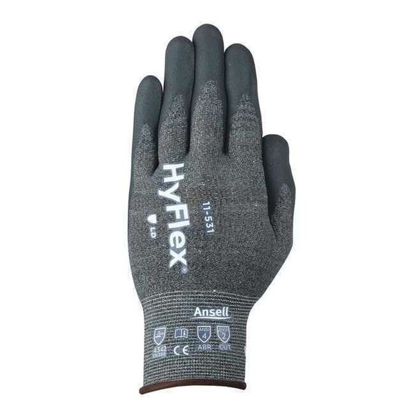 Cut Resistant Coated Gloves, Cut Level A2 ,Nitrile ,Rough ,10 1 PR