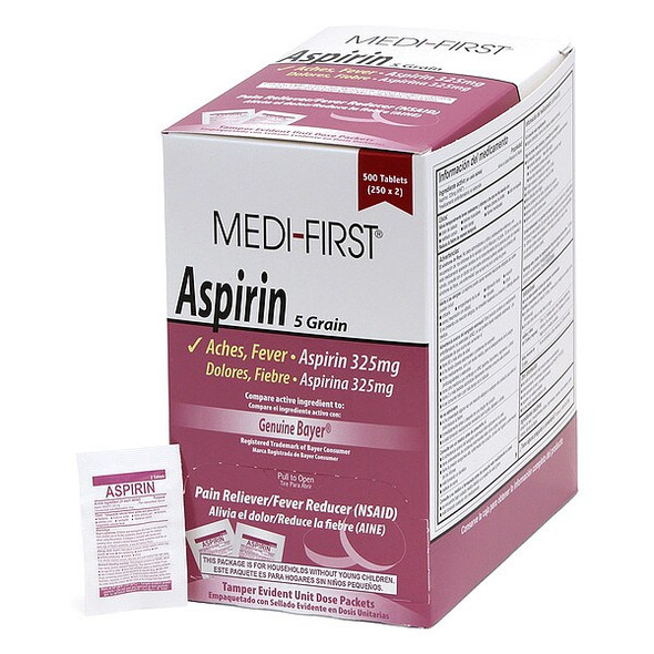Medi-First Aspirin, Tablet, 325mg, PK500 80513