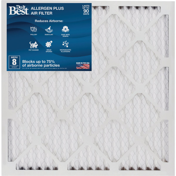 Do it Best 14 In. x 14 In. x 1 In. MERV 8 Furnace Filter Pack of 12