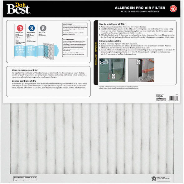 Do it Best 14 In. x 14 In. x 1 In. MERV 11 Furnace Filter Pack of 6 DB1-1414-11-6 401702