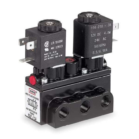 Aro Solenoid Air Con Valve,Four-Way,150 psi A712SD-120-A