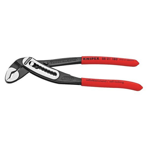 7 1/4 in Knipex Alligator V-Jaw Tongue and Groove Plier Serrated, Plastic Grip