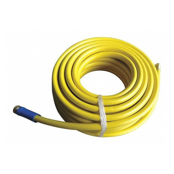 5/8 in ID x 100 ft L Water Hose, PVC Tube, Yellow, Aluminum x Aluminum Fitting