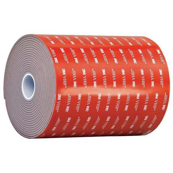 Double-Sided Foam Tape, 6 in W, 5 yd L, 3/32 in, Acrylic Foam, Double-Sided
