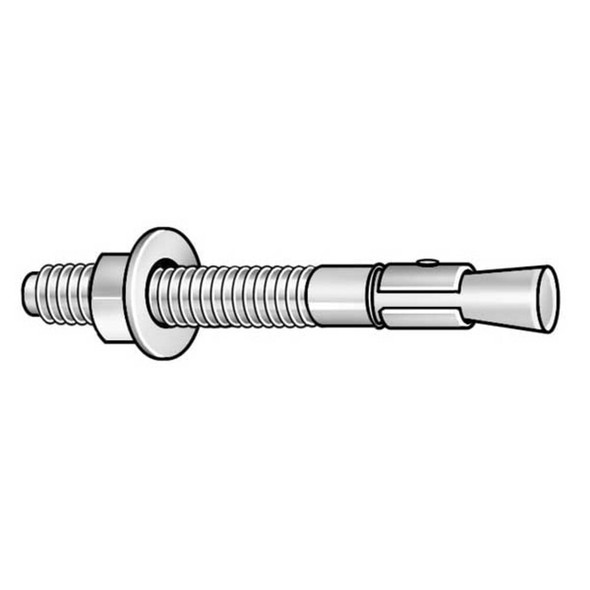 Trubolt Wedge Anchor, 3-4" Dia., 6-1-4" L, Carbon Steel Zinc Plated, 10 PK  WS-3462