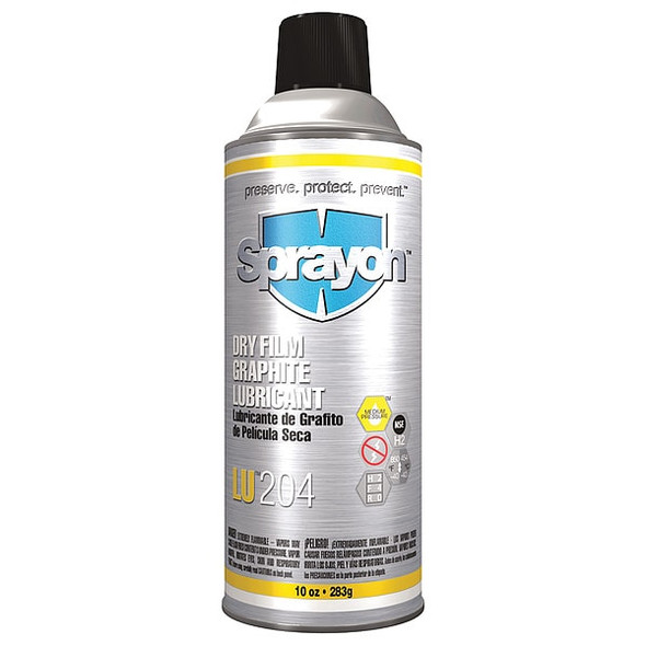 Sprayon Dry Film Lubricant, 10 oz, Aerosol Can, Graphite, Gray SC0204000