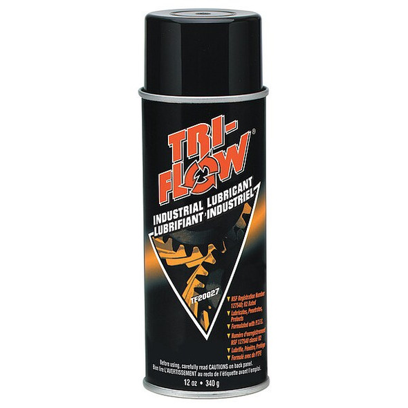 Tri-Flow Tri-Flow Industrial Lubricant, PTFE, 12 oz, Aerosol Can, Brown TF200271
