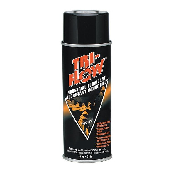Tri-Flow Tri-Flow Industrial Lubricant, PTFE, 12 oz, Aerosol Can, Brown TF200271