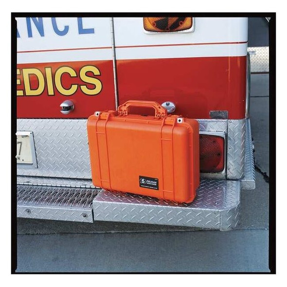 Pelican Orange Protective Case, 24.39"L x 19.36"W x 8.79"D 1600EMS