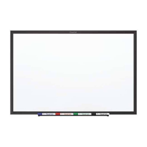 Dry Erase Board, Steel, 48 in, 72 in, Aluminum Frame, White, Gloss