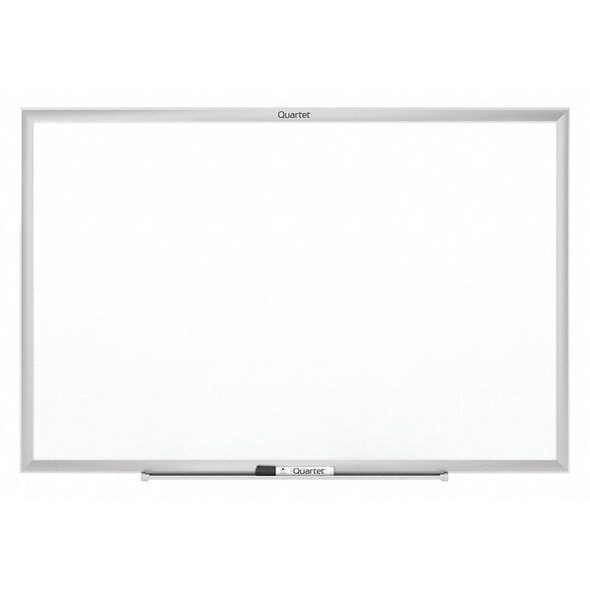 Quartet Dry Erase Board, Steel, 48 in, 96 in, Aluminum Frame, White, Gloss SM538