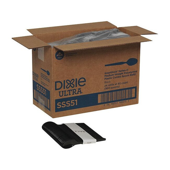 Dixie Spoon,Blk,Series O,Med,SSS51,PK960 SSS51