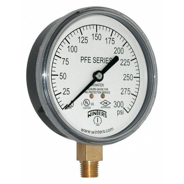 Winters Pressure Gauge,Sprinkler,for Air/Water PFE3935R1 Winters Pressure Gauge,Sprinkler,for Air/Water PFE3935R1