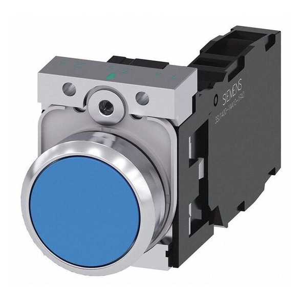 Siemens FlushPushButtnOp,NonIllum,Blu,1NO/1NC 3SU1150-0AB50-1FA0