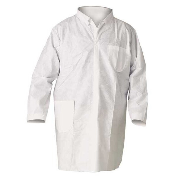 KleenGuard A20 Disposable Lab Coat, SMMMS, Snaps Closure, White, 2XL, 25 PK