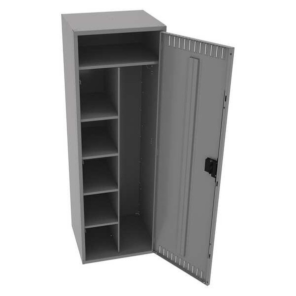 Wardrobe Locker, 24 in W, 21 in D, 72 in H, (1) Tier, (1) Wide, Medium Gray