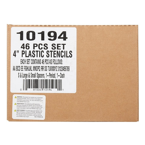 C.H. Hanson 10194 4 Inch 46 Pieces Master Stencil S 10194 C.H. Hanson 10194 4 Inch 46 Pieces Master Stencil S 10194