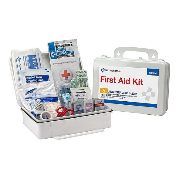 First Aid Kit and Housing, Plastic 94 Components, 25 People Served
