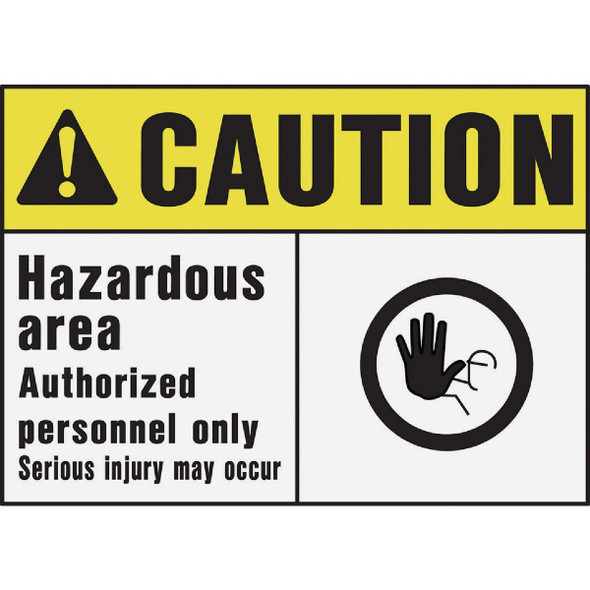 Hy-Ko Caution Hazardous Area Sign 5571