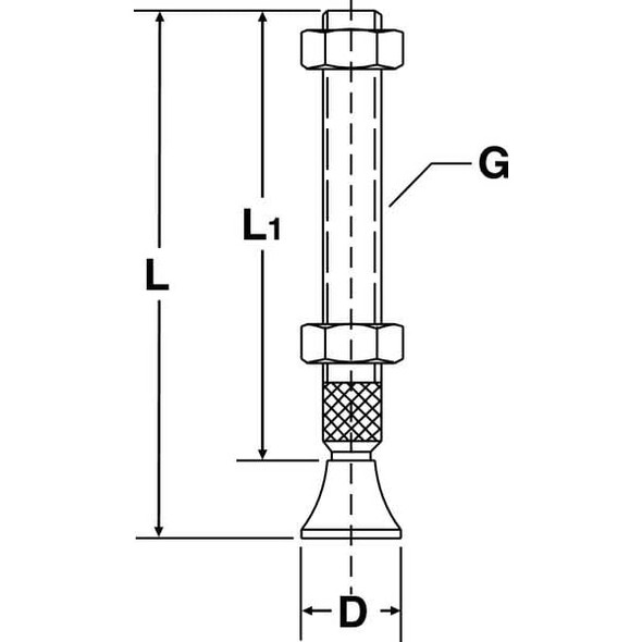 De-Sta-Co Swivel Foot Spindle,1/4-20,0.50,2.38 207206
