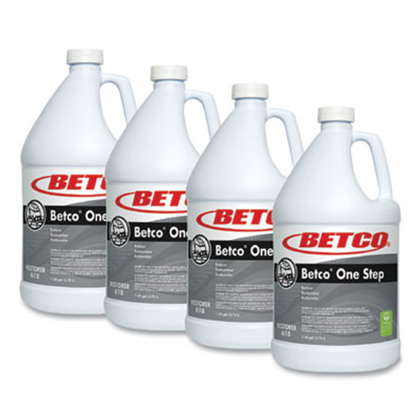 Betco® One Step Floor Restorer, Lemon Scent, 1 gal Bottle, 4/Carton 6180400
