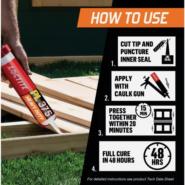 LOCTITE PL 375 28 Oz. Heavy Duty Construction Adhesive 1390599 276757