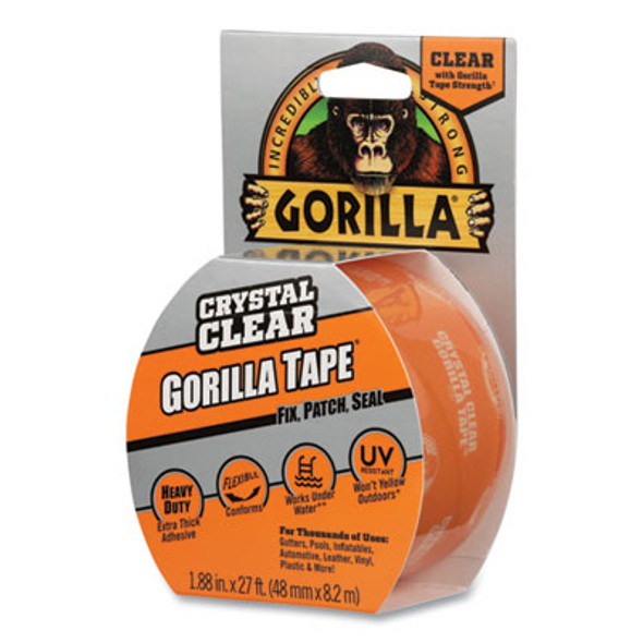 Gorilla® Crystal Clear Tape, 3" Core, 1.88" x 9 yds 6027007 Gorilla® Crystal Clear Tape, 3" Core, 1.88" x 9 yds 6027007
