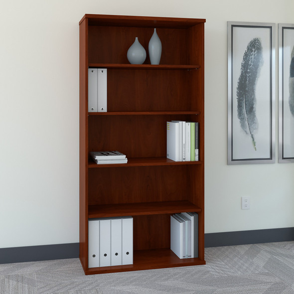 Bush Business Furniture Series C 36W 5 Shelf Bookcase in Hansen Cherry WC24414