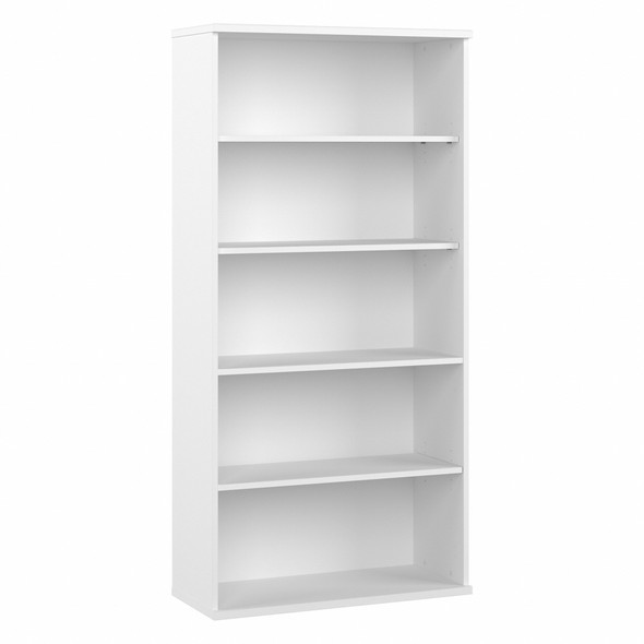 Bush Business Furniture Hybrid Tall 5 Shelf Bookcase in White HYB136WH-Z