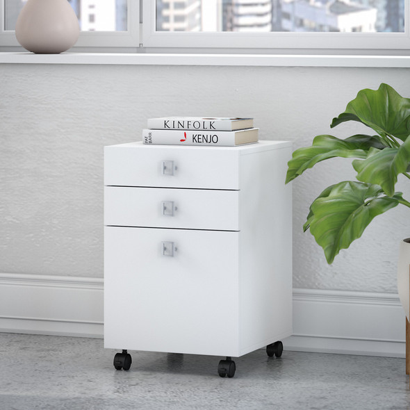 Office by kathy ireland® Echo 3 Drawer Mobile File Cabinet in Pure White KI60101-03